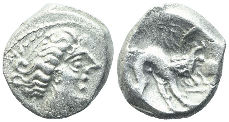 Cisalpine Gaul, Insubres, Light Drachm (imitating Massalia), 2nd century BC; AR (2,40 g; 13 mm)