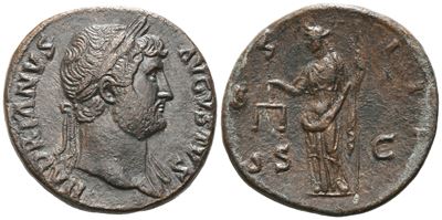 Hadrian (117-138), Sestertius, Rome, C. 123-128; Æ (21,57 G; 32 MM; 6 H)