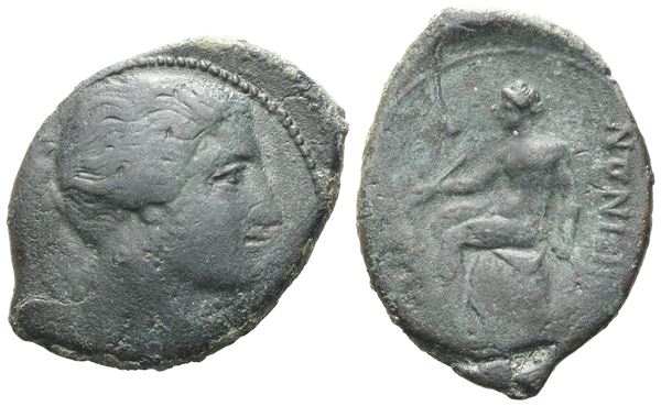 Bruttium, Rhegion, c. 215-211 BC. Æ Pentonkion (24 mm, 4.52 g).