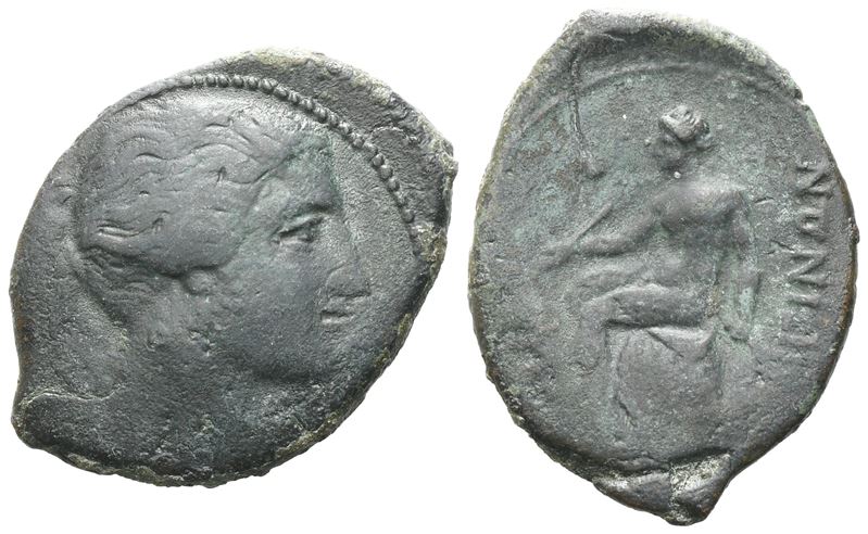 Bruttium, Rhegion, c. 215-211 BC. Æ Pentonkion (24 mm, 4.52 g).