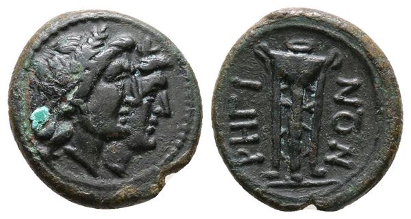 Bruttium, Rhegion, c. 215-150 BC. Æ Trias (13 mm, 1.88 g).