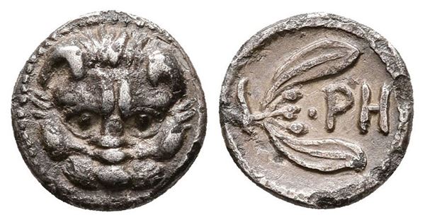 Bruttium, Rhegion, c. 415/0-387 BC. AR Litra (10 mm, 0.56 g).