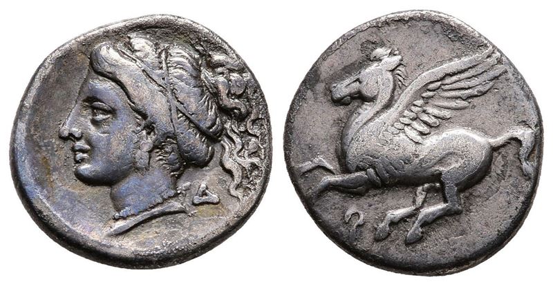 Corinth, C. 350-300 Bc. Ar Drachm (15 MM, 2.42 G).