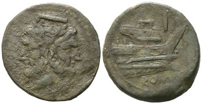 Anonymous, As, After 211 Bc; Æ (20,36 G; 30,5 MM; 2 H)