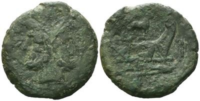 Anonymous, As, C. 206-195 Bc; Æ (29,89 G; 34,6 MM; 1 H)