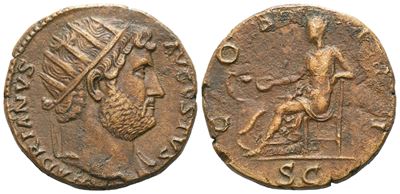 Hadrian (117-138), Dupondius, Rome, 124-128; Æ (11,24 G; 25 MM; 6 H)