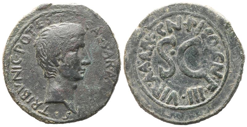 Augustus (27 Bc-14 Ad), As, Rome, 15 Bc; Æ (11,17 G; 28,3 MM; 9 H)