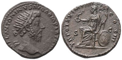Marcus Aurelius (161-180), Dupondius, Rome, 166; Æ (11,77 G; 25,2 MM; 5 H)