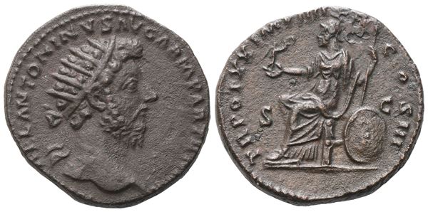 Marcus Aurelius (161-180), Dupondius, Rome, 166; Æ (11,77 g; 25,2 mm; 5 h)