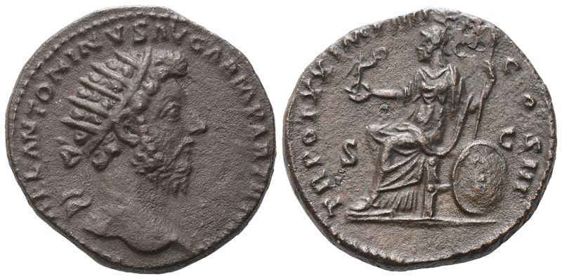 Marcus Aurelius (161-180), Dupondius, Rome, 166; Æ (11,77 G; 25,2 MM; 5 H)