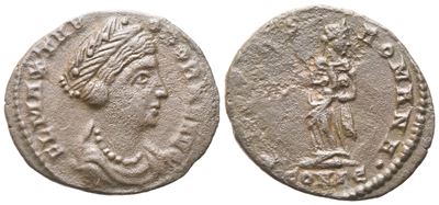Theodora (337-340), Follis, Constantinople; Æ (1,44 G; 16,8 MM; 11 H)