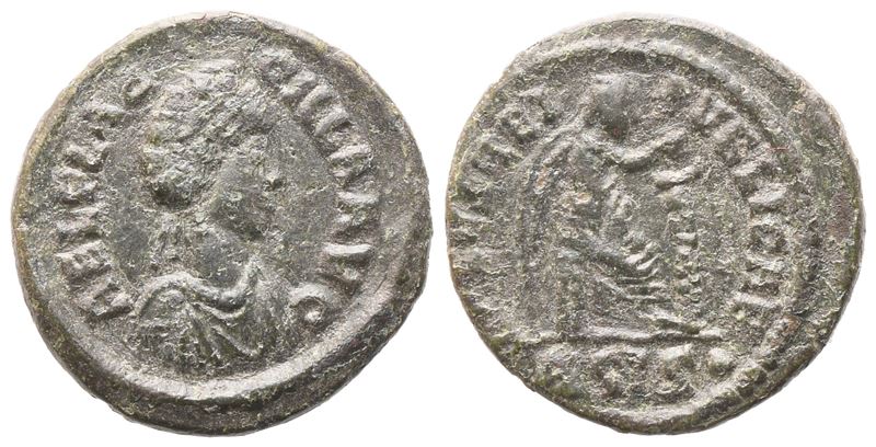 Aelia Flaccilla Augusta (379-386/8), Nummus in bronzo, Siscia, 383-387