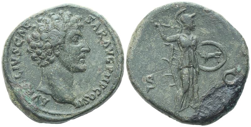 Marcus Aurelius, As Caesar (139-161), Sestertius, Rome, 145; Æ (29,13 G; 31,8 MM; 12 H)