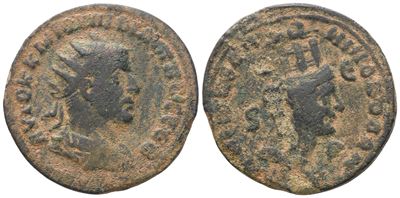 Philip I, Tichè di Antiochia in corona muraria, bronzo (Æ)