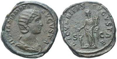 Julia Mamaea Augusta, Sestertius, Roma, 232 d.C. (Æ, 20,10 g; 32,4 mm; 6 h)