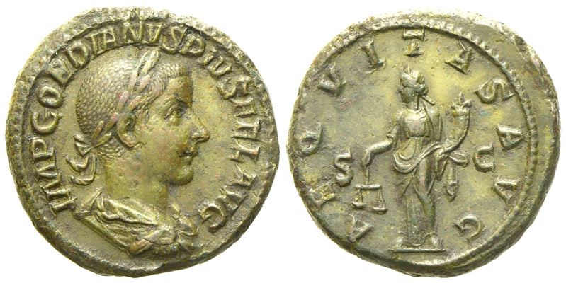 Gordian III (238-244), As, Rome, Ad 240; Æ (g 11,83; MM 25)
