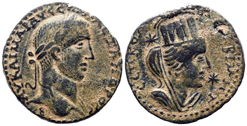 Severus Alexander (222-235), Mesopotamia Nisibis, Æ con busto laureato di Alessandro e Tyche