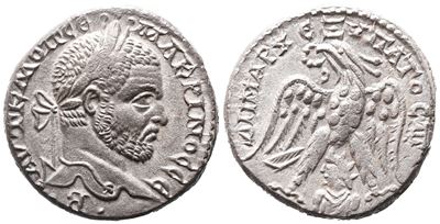 Macrinus (217-218). Seleucis And Pieria, Emesa. Bi Tetradrachm