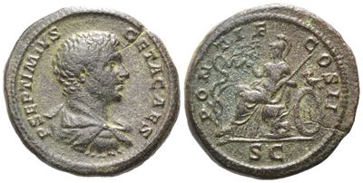 Geta As Caesar (198-209), As, Rome, 209; Æ (11,14 G; 26 MM; 6 H)