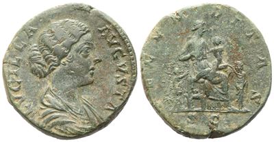 Lucilla Augusta (164-182), Sestertius, Rome, 164-169; Æ (23,22 G; 29 MM; 4 H)