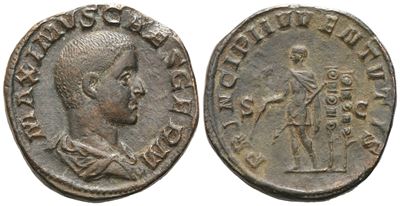 Maximus As Caesar, Sestertius Struck Under Maximinus I, Rome, 235-236; Æ (20,97 G; 30,6 MM; 12 H)