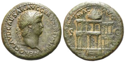 Nero (54-68), Dupondius, Rome, C. 64; Æ (16,39 G; 29 MM; 6 H)