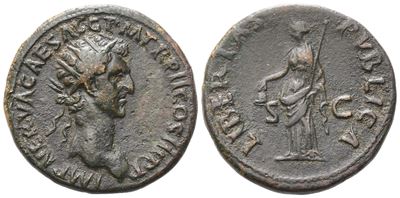 Nerva (96-98), Dupondius, Rome, 97; Æ (12,55 G; 27,5 MM; 5 H)
