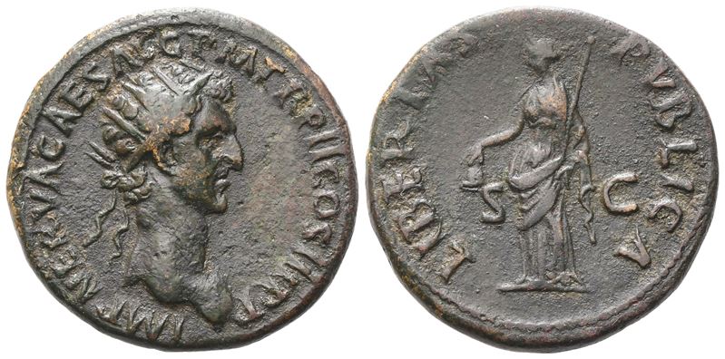 Nerva (96-98), Dupondius, Rome, 97; Æ (12,55 G; 27,5 MM; 5 H)