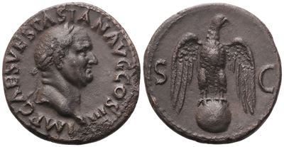 Vespasiano (69–79), As (Æ), Roma, 71
