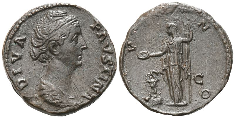 Diva Faustina (died 141), Sestertius Struck Under Antoninus Pius, Rome, 146-161; Æ (23,55 G; 30 M...