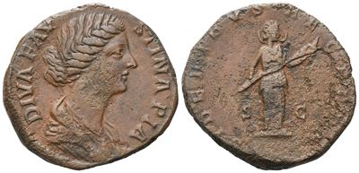 Diva Faustina II (died 175-176), Sestertius, Rome, C. 175-176; Æ (22,49 G; 29,6 MM; 12 H)