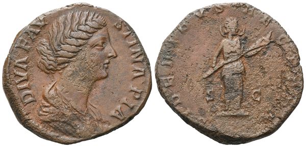 Diva Faustina II (died 175-176), Sestertius, Rome, c. 175-176; Æ (22,49 g; 29,6 mm; 12 h)