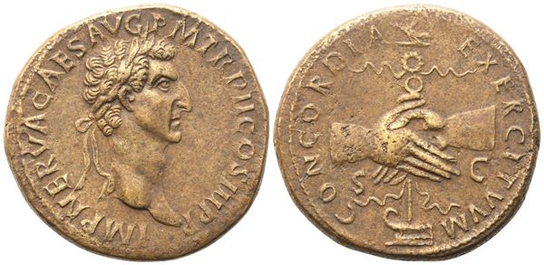 Nerva (96-98), Sestertius, Rome, 97; Æ (29,48 g; 33,2 mm; 6 h)