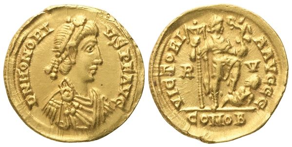 Honorius (393-423), Solidus, Ravenna; AV (4,50 g; 20,2 mm; 6 h)
