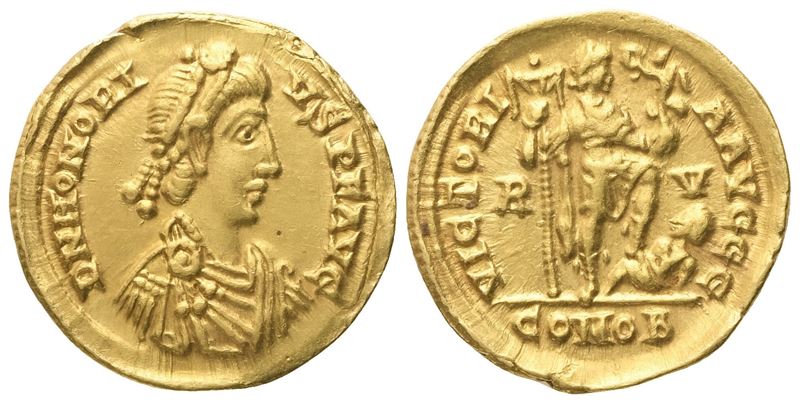 Onorio (393-423), Solidus, Ravenna