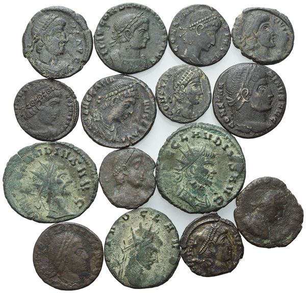  Lot of 15 Æ coins to be catalogued. Lot sold as is, no returns.