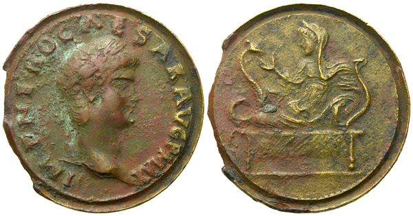 Nero (54-68), Contorniate, Rome, late 4th century AD; Æ (g 19,48; mm 37)
