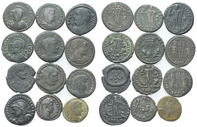 Lot Of 12 Æ Coins To Be Catalogued. Lot Sold As Is, No Returns.