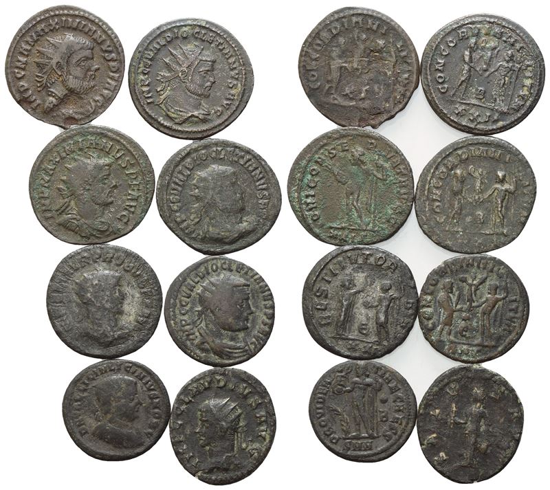 Collezione di 8 monete in bronzo (Æ), lotto da catalogare