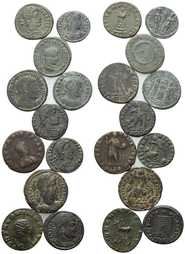  Lot of 11 Roman Æ coins to be catalogued. Lot sold as is, no returns.