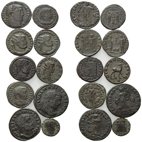  Lot of 10 Roman Æ coins to be catalogued. Lot sold as is, no returns.