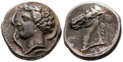Sicily, Entella. Punic Issues, C. 320/15-300 Bc. Replica Of Ar Tetradrachm (25 MM, 17.44 G).