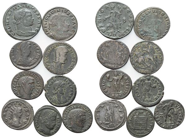  Lot of 9 Roman Æ coins to be catalogued. Lot sold as is, no returns.
