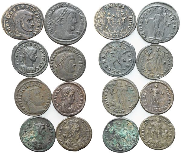 Lot of 8 Roman Æ coins to be catalogued. Lot sold as is, no returns.