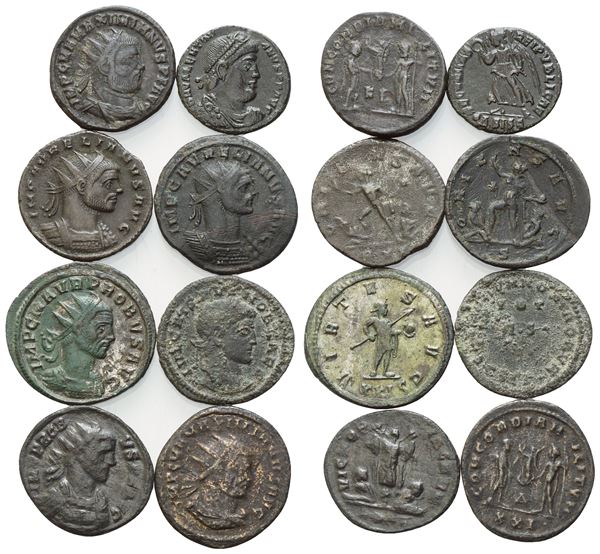  Lot of 8 Roman Æ coins to be catalogued. Lot sold as is, no returns.