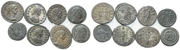  Lot of 8 Roman Æ coins to be catalogued. Lot sold as is, no returns.