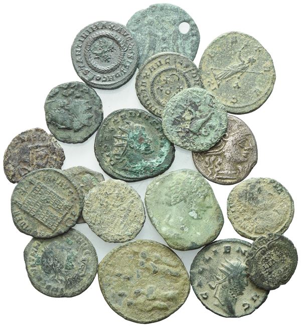  Lot of 18 Æ coins to be catalogued. Lot sold as is, no returns.