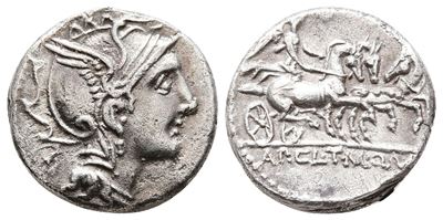 Appius Claudius Pulcher, T. Manlius Mancius And Q. Urbinius, Rome, 111-110 Bc. Ar Denarius (16 MM...