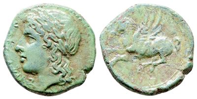 Sicily, Syracuse, 344-317 Bc. Æ (18 MM, 3.98 G).
