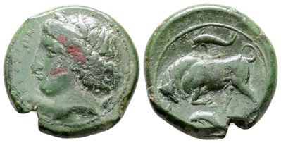 Sicily, Syracuse. Agathokles (317-289 Bc). Æ Hemilitron (22 MM, 10.34 G).
